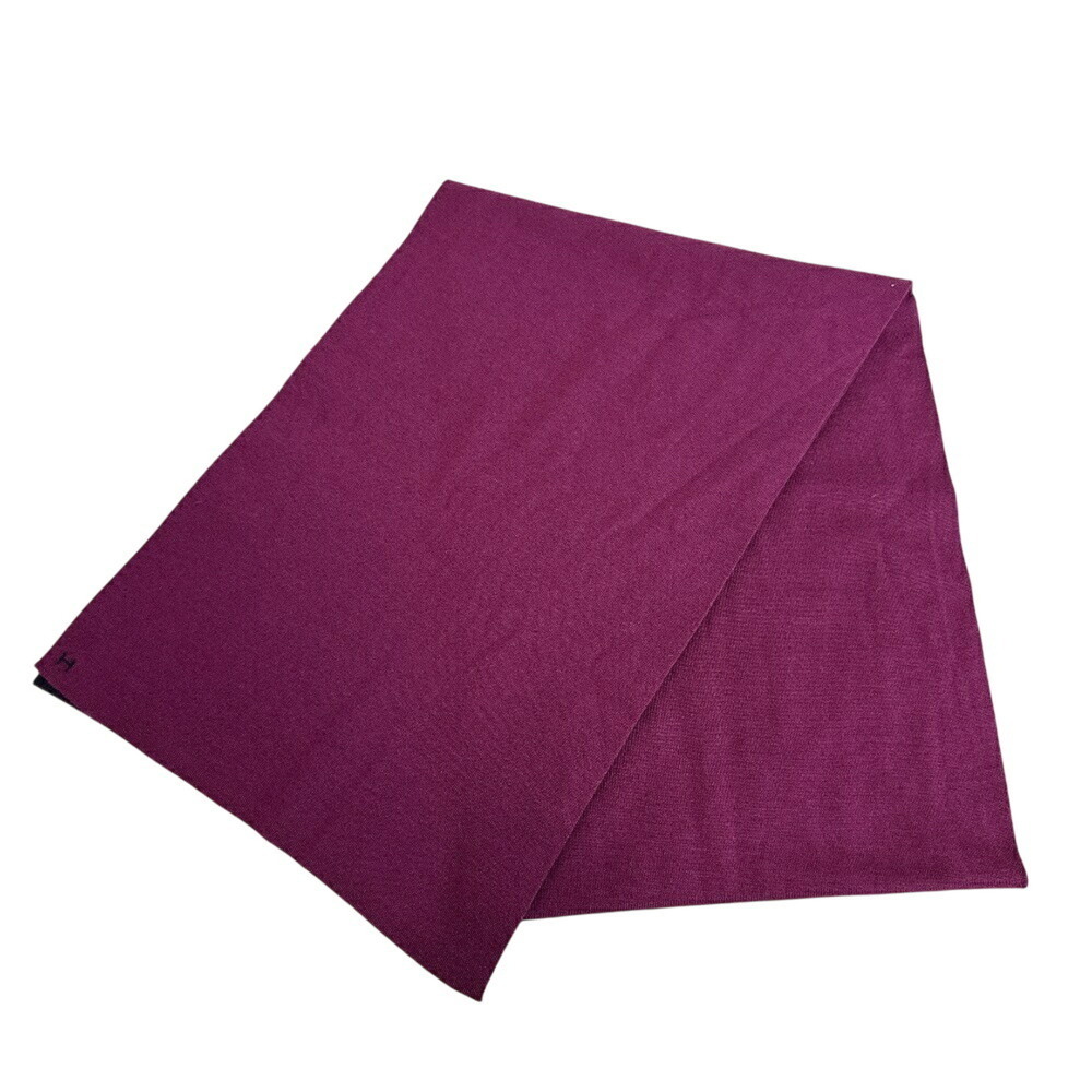 HERMES Reversible H Scarf, Wine Red
